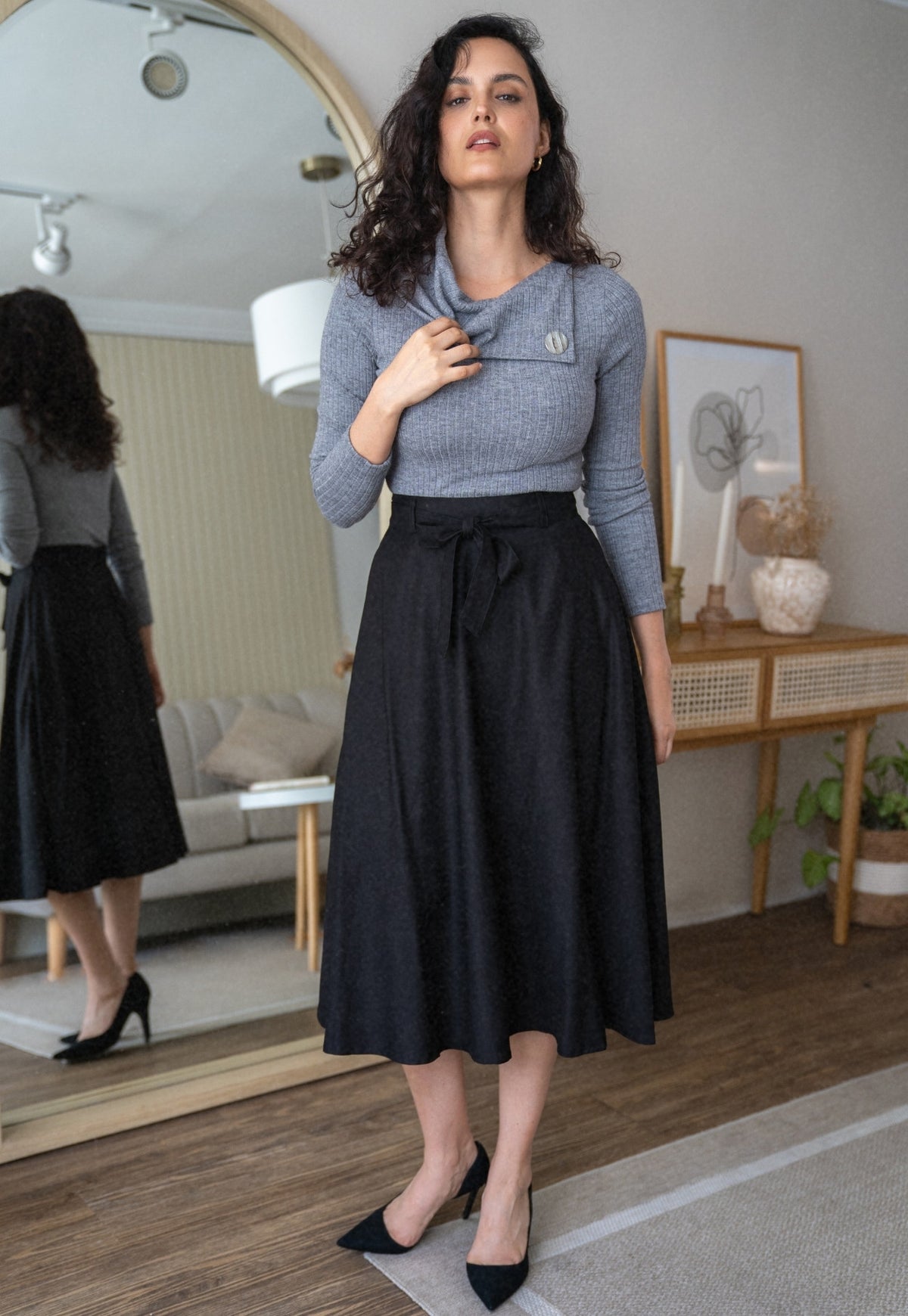 Falda Winona Negro