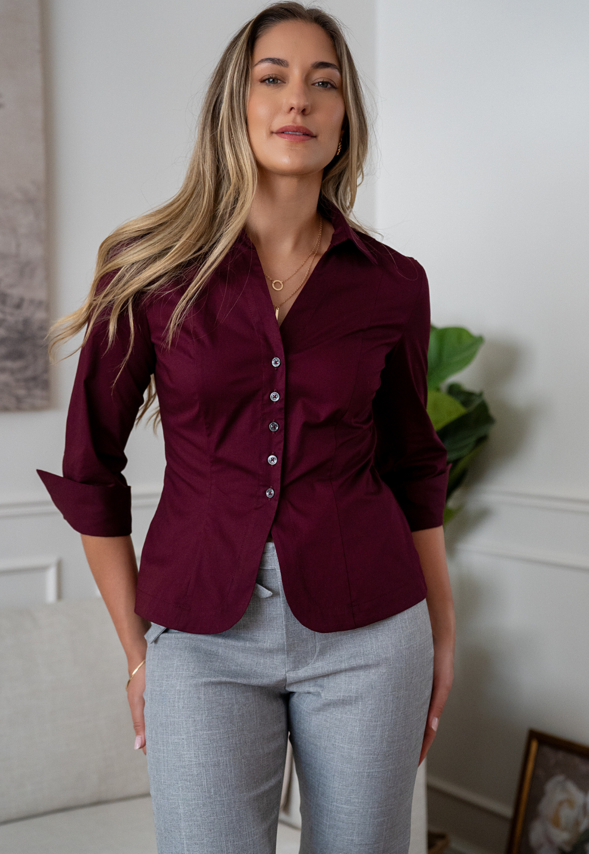 Blusa Agatha Wine